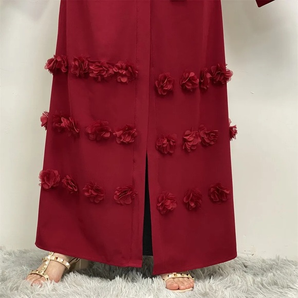 NWT Open Abaya with flowers - Picture 7 of 8